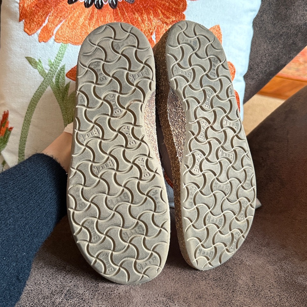 BIRKENSTOCK CALLAN SUEDE LEATHER CONVERTIBLE SLIP ON LOAFER FLATS CORK VGUC 39E - Picture 13 of 15